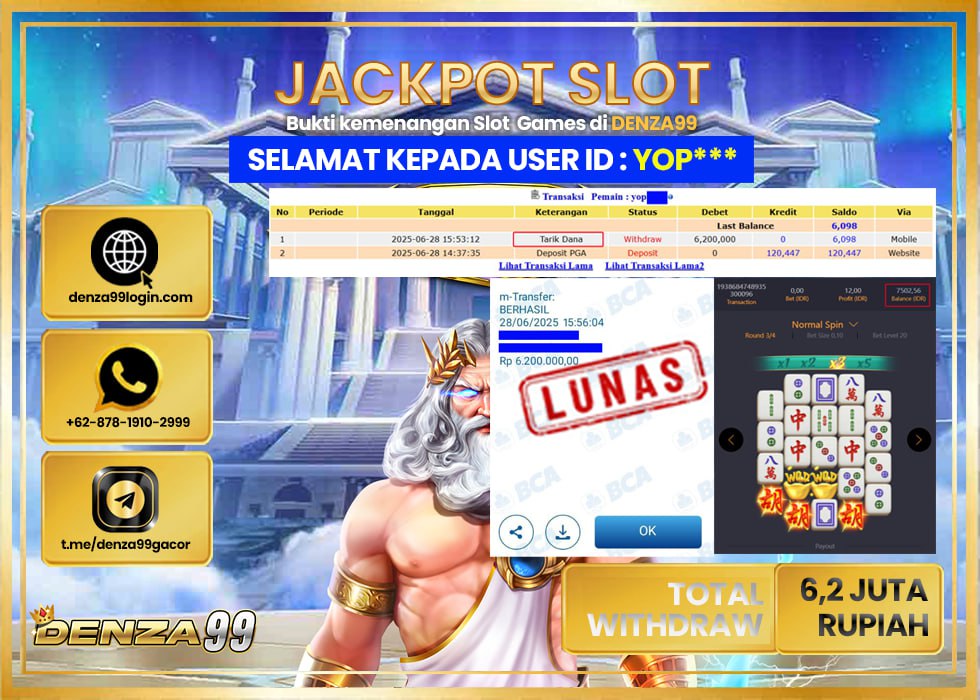 DENZA99 JACKPOT MAHJONG WAYS 2 Rp.6.200.000- LUNAS
